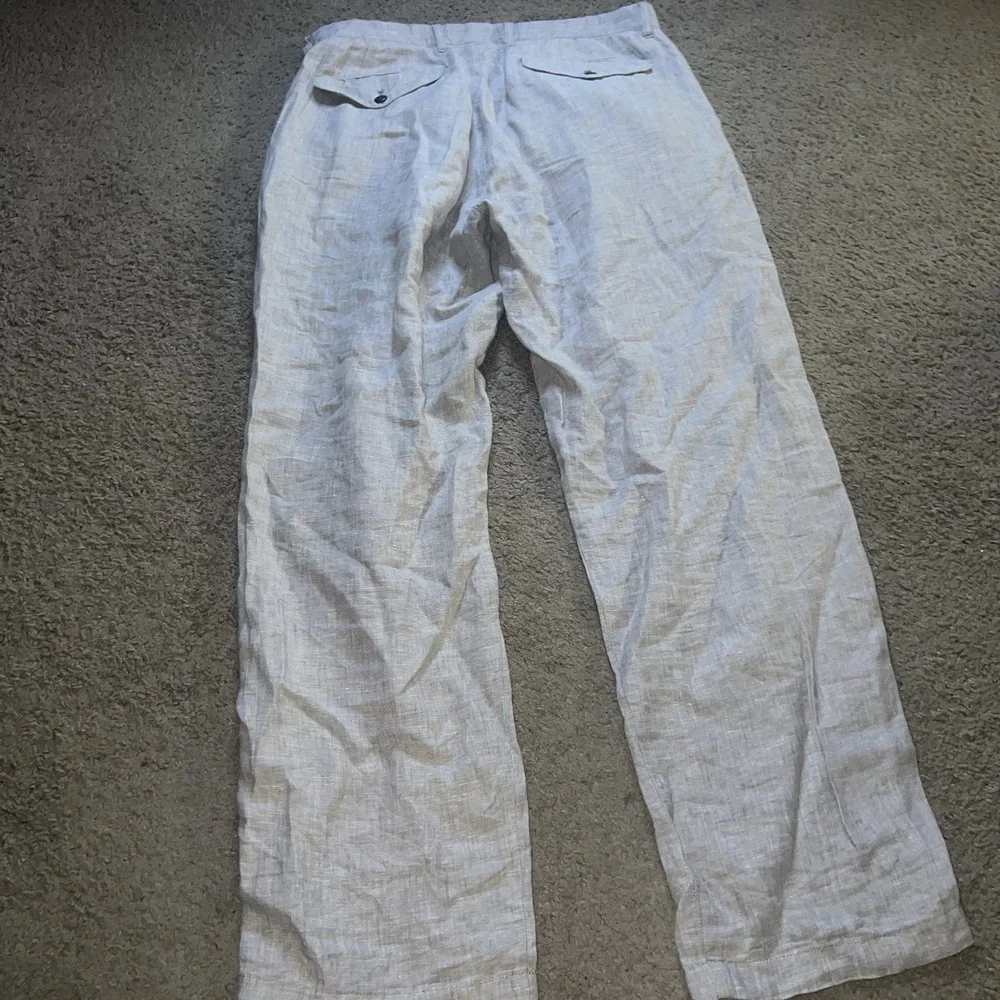 J Crew Oarsman Pants Mens 31x32 Gray Linen Lightweight Beach Casual Summer
